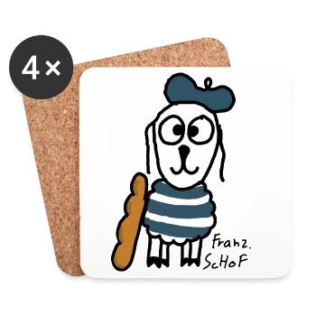 Französisch ScHoF - Untersetzer (4er-Set) - Weiß - Vorne