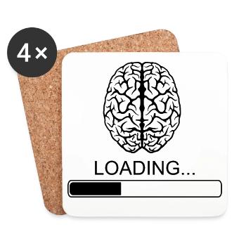 Brain Sayings Funny Funny Breakfast Joke - Coasters (set of 4) - white - Front
