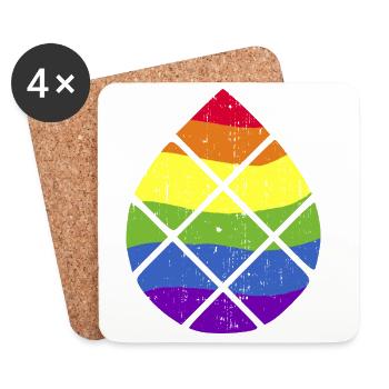 Augsburg Pine Nut LGBT LGBTQPlus - Coasters (set of 4) - white - Front
