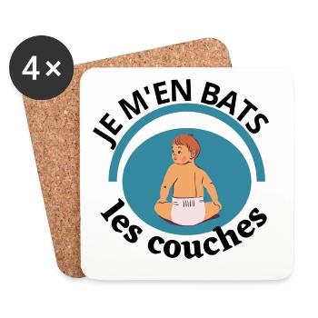 Je m en bats les couches - Dessous de verre (lot de 4) - blanc - Devant