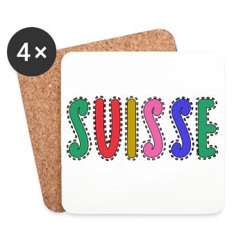 SUISSE. PAYS. GENEVE - Dessous de verre (lot de 4) - blanc - Devant