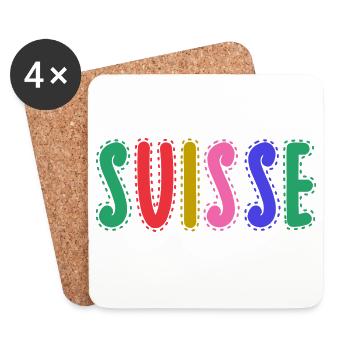 SUISSE. PAYS - Dessous de verre (lot de 4) - blanc - Devant