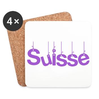 SUISSE. PAYS. GENEVE. SUISSE. HUMOUR - Dessous de verre (lot de 4) - blanc - Devant
