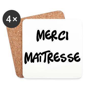MERCI. MAÎTRESSE. MAÎTRE. MERCI MAÎTRESSE - Dessous de verre (lot de 4) - blanc - Devant