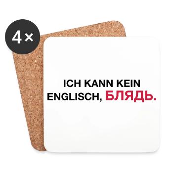 Je ne peux pas parler anglais bljat disant - idée cadeau - Dessous de verre (lot de 4) - blanc - Devant