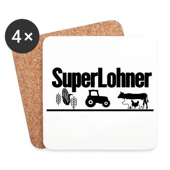 SuperLohner Landwirtschaft - Untersetzer (4er-Set) - Weiß - Vorne