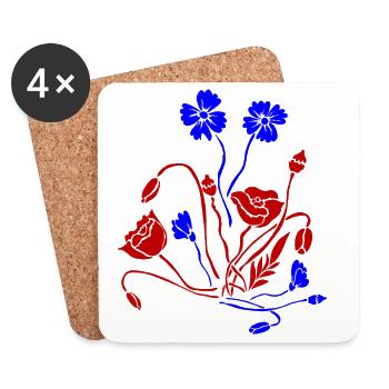 Fleur Picture Fleurs - Dessous de verre (lot de 4) - blanc - Devant