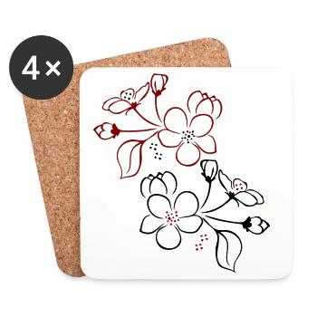 Blüten, Fleurs - Dessous de verre (lot de 4) - blanc - Devant
