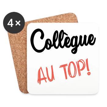 COLLEAGUE. START. EMPLOYMENT. HUMOR. MANAGER. CHIEF - Coasters (set of 4) - white - Front