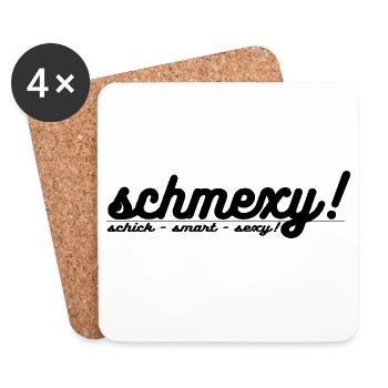 schmexy! mit Slogan - Untersetzer (4er-Set) - Weiß - Vorne