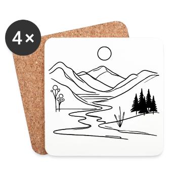 Évasion à Mystic Mountain - Dessous de verre (lot de 4) - blanc - Devant