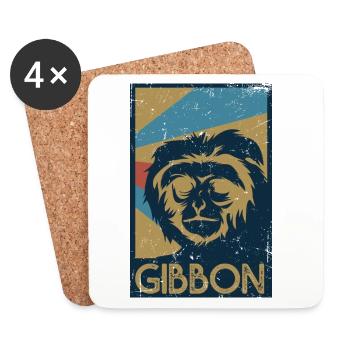 Flinker Gibbon Dschungelbewohner - Untersetzer (4er-Set) - Weiß - Vorne