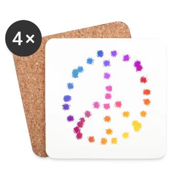 PEACESYMBOLYMUTICKOLOR - Coasters (set of 4) - white - Front