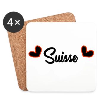 SUISSE. PAYS. GENEVE. SUISSE. HUMOUR. PAYS - Dessous de verre (lot de 4) - blanc - Devant