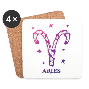 Widder Sternzeichen - Untersetzer (4er-Set) - Weiß - Vorne