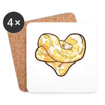 Neugierige Python Dschungelbewohner - Untersetzer (4er-Set) - Weiß - Vorne