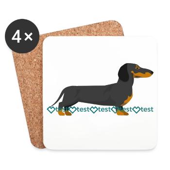Dachshund Picture - Coasters (set of 4) - white - Front