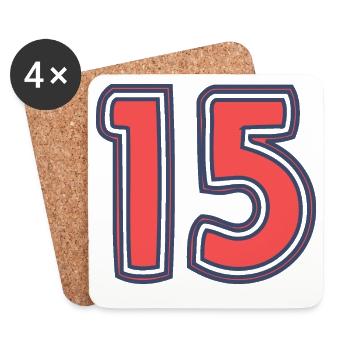 15. 15 ANS. 15e ANNIVERSAIRE. ANNIVERSAIRE 15 ANS. - Dessous de verre (lot de 4) - blanc - Devant