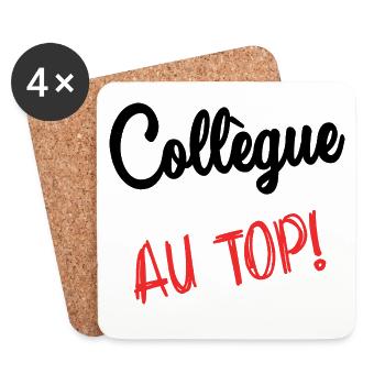 COLLEGUE. HUMOUR. RETRAITE. RETRAITE. RETRAITEE - Dessous de verre (lot de 4) - blanc - Devant
