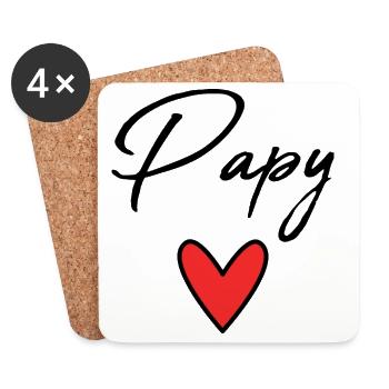 GRANDPA. FATHER'S DAY. HAPPY GRANDPA'S DAY. I LOVE YOU. - Coasters (set of 4) - white - Front