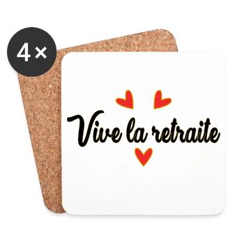 RETIREMENT. HAPPY RETIREMENT. HAPPY RETIREMENT - Coasters (set of 4) - white - Front