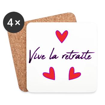 RETIREMENT. HAPPY RETIREMENT. HAPPY RETIREMENT - Coasters (set of 4) - white - Front