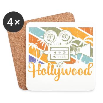 Hollywood Camera Vintage - Untersetzer (4er-Set) - Weiß - Vorne