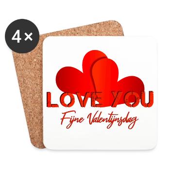 Valentinstag Valentine - Untersetzer (4er-Set) - Weiß - Vorne