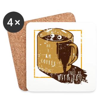 Wacher Kaffeeliebhaber Morgenritual - Untersetzer (4er-Set) - Weiß - Vorne
