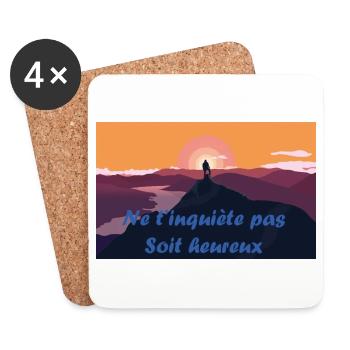 ne t'inquiète pas - Dessous de verre (lot de 4) - blanc - Devant