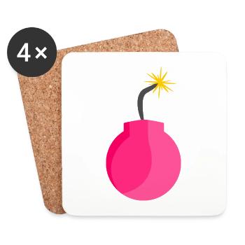 Bombe Symbol Rosa - Untersetzer (4er-Set) - Weiß - Vorne