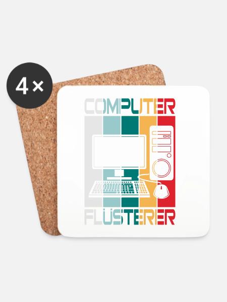 Computer Flüsterer - Untersetzer (4er-Set) - Weiß