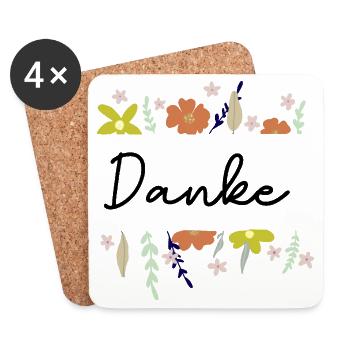 Danke - Untersetzer (4er-Set) - Weiß - Vorne