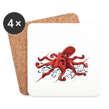 Geheimnisvoller Oktopus Tiefsee - Untersetzer (4er-Set) - Weiß - Vorne