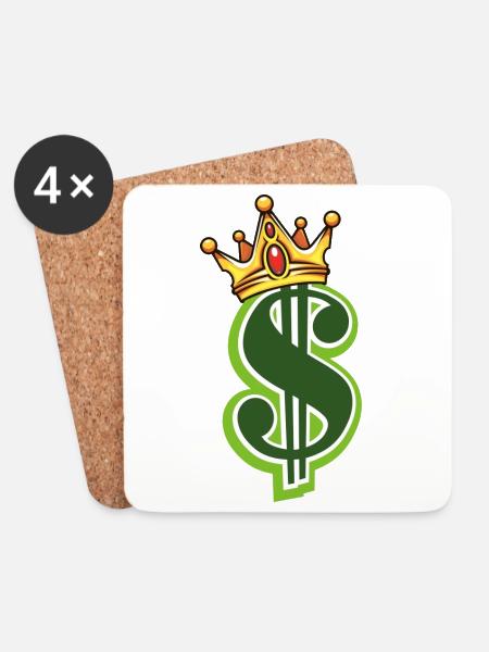 Money King – Cash & Hustle Streetwear Motiv - Untersetzer (4er-Set) - Weiß