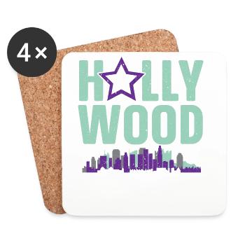 Hollywood America USA Vacation Travel Tourist - Untersetzer (4er-Set) - Weiß - Vorne
