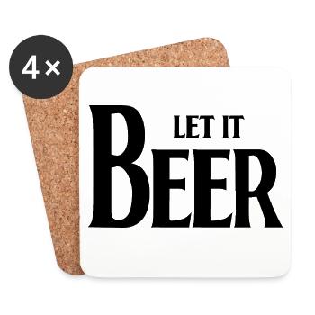 Lass es Bier - Untersetzer (4er-Set) - Weiß - Vorne