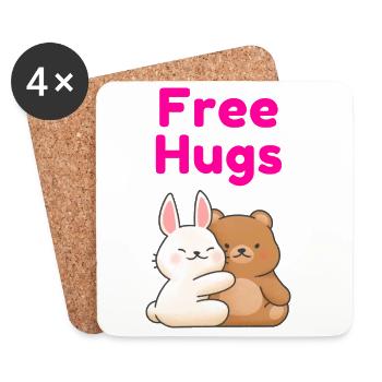 Free Hugs - Untersetzer (4er-Set) - Weiß - Vorne