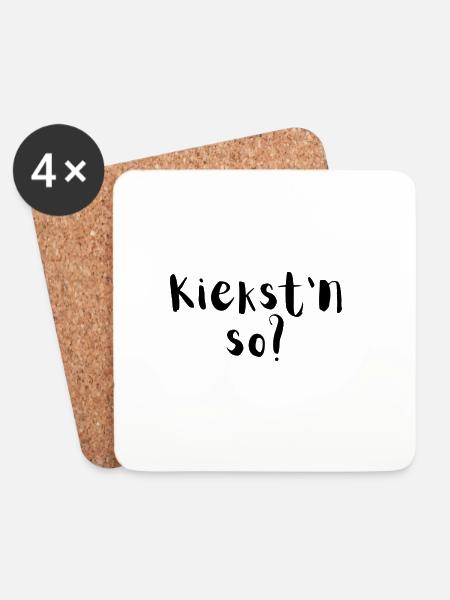 Wat kiekst'n so? - Untersetzer (4er-Set) - Weiß