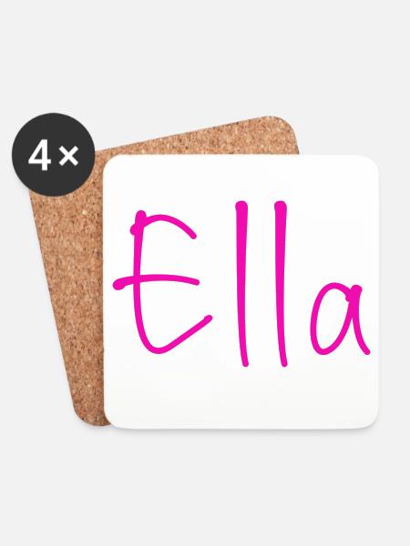 Ella Neon-Schriftzug - Untersetzer (4er-Set) - Weiß