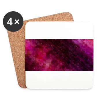 Pink Purple Nebula Wasserfarben - Untersetzer (4er-Set) - Weiß - Vorne