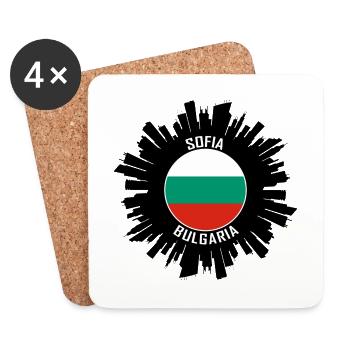 Sofia Skyline Bulgarien Flagge Reise Souvenir - Untersetzer (4er-Set) - Weiß - Vorne