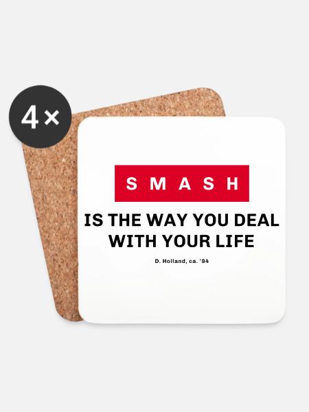 👊 Smash - Untersetzer (4er-Set) - Weiß