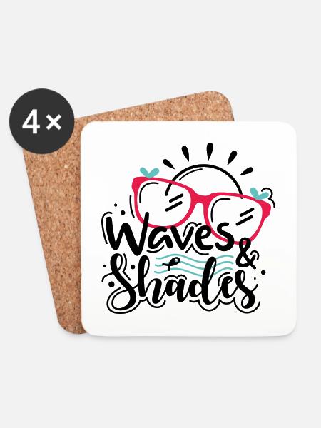 Waves And Shades - Untersetzer (4er-Set) - Weiß