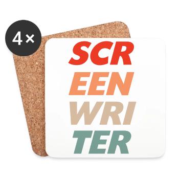 Drehbuchautorin Vintage - Untersetzer (4er-Set) - Weiß - Vorne