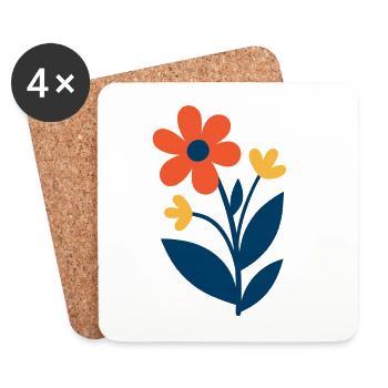 Florale Formen – frisch & farbenfroh - Untersetzer (4er-Set) - Weiß - Vorne