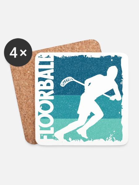 Floorball Unihockey Spieler Floorballspieler - Untersetzer (4er-Set) - Weiß