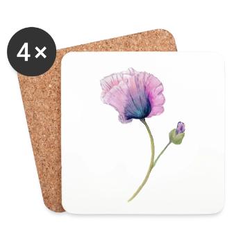 Blume - Untersetzer (4er-Set) - Weiß - Vorne
