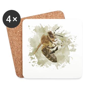 Bienen Biene - Untersetzer (4er-Set) - Weiß - Vorne