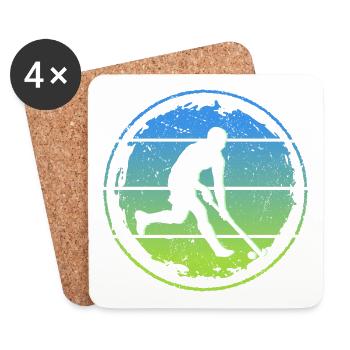 Feldhockey Spieler Vintage Kinder Hockey - Untersetzer (4er-Set) - Weiß - Vorne